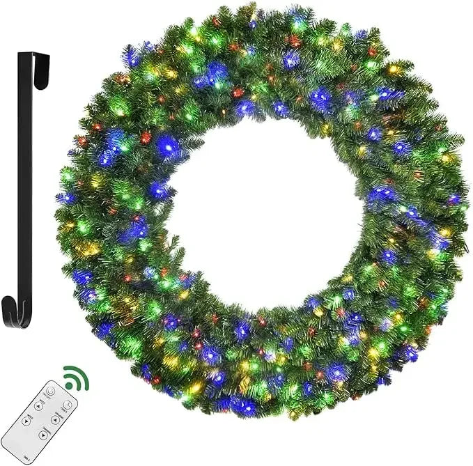 XMSJ Illuminated Christmas Wreath Outdoor With 300 LED Lights