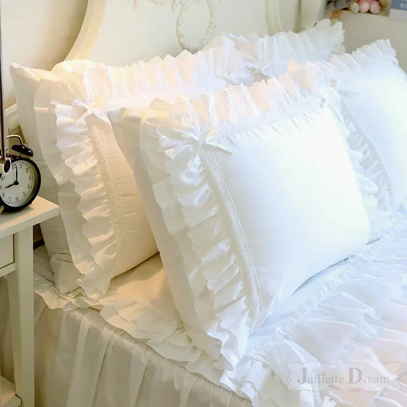 Julliette Dream Pure Cotton Lace Pillow Cover Double Layer Embroidered