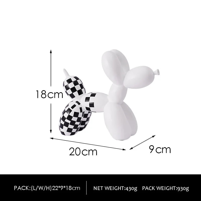 Whimsical Water-Transfer Balloon Dog Sculpture-Dazzling Graffiti Art Decor for Living Room/Entryway,Vibrant TV Stand Centerpiece