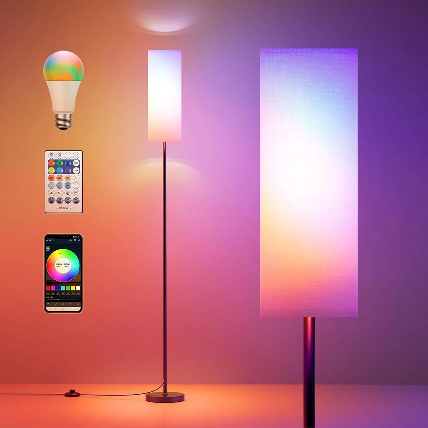 Modern Floor Lamp Standing Light for Bedroom and Living Room