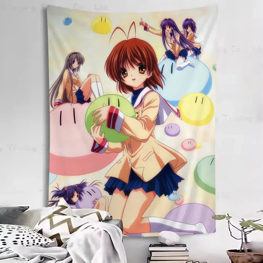 Clannad After Story Wall Tapestry For Living Room Home Dorm Decor Wall Art Decor Backdrop Cloth Sofa Blanket Decoration Tapestry