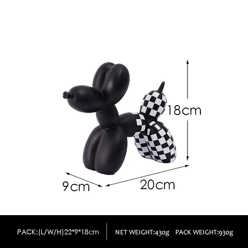 Whimsical Water-Transfer Balloon Dog Sculpture-Dazzling Graffiti Art Decor for Living Room/Entryway,Vibrant TV Stand Centerpiece