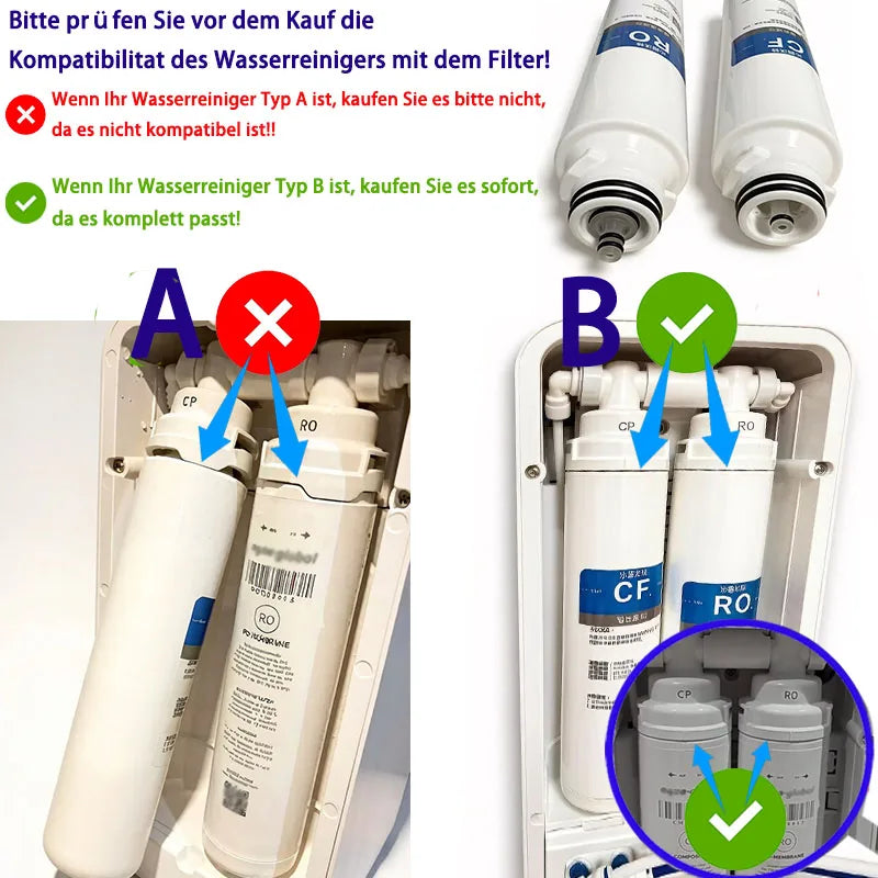 For Aqua Global MINI TOUCH/FLEXIBLE TOUCH,Is Suitable Bule Pro B04/02/05/08 Drinking Water Purifier Filter Element,CF+RO+ACF1