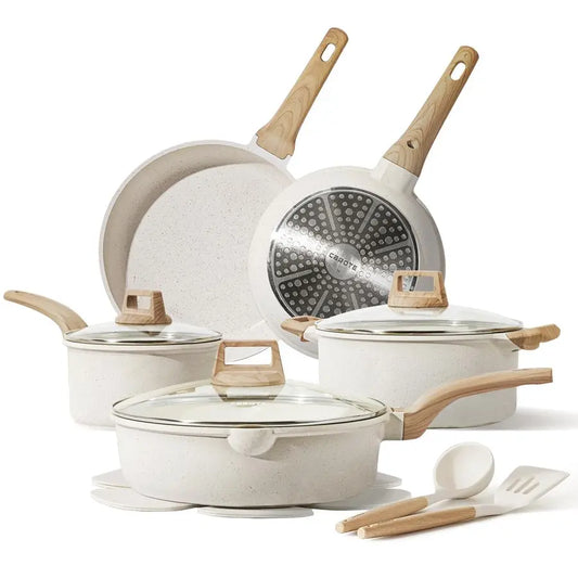 XMSJ 14 Piece Nonstick Pots And Pans Cookware Set