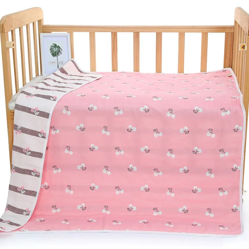 Muslin Baby Blankets Children 6 layers Gauze Cotton Soft Quilt Newborn Infant Swaddle Towel Kids Bath Towel 110*110cm