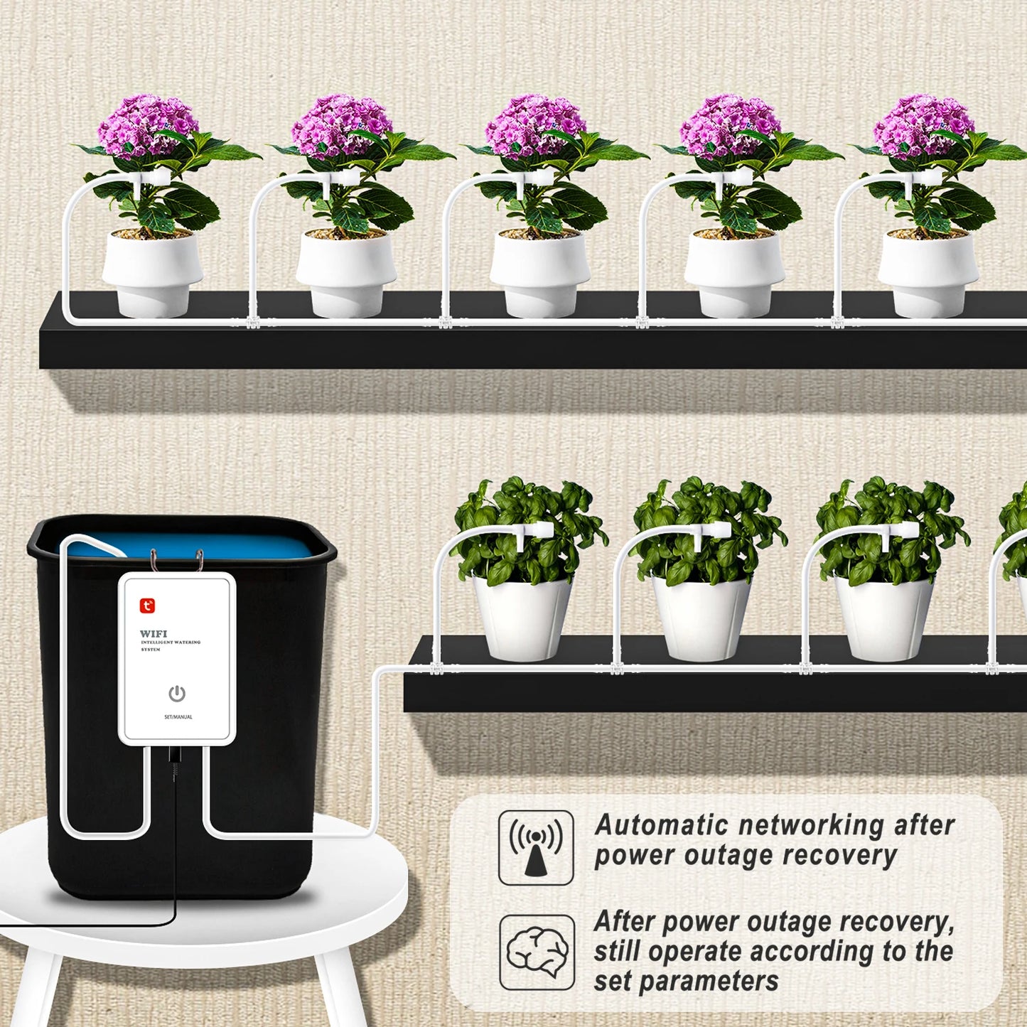 Tuya Smart Wifi Garden Control Watering Device Automatic Water Drip Irrigation Watering System Kit WIFI Mobile APP Control