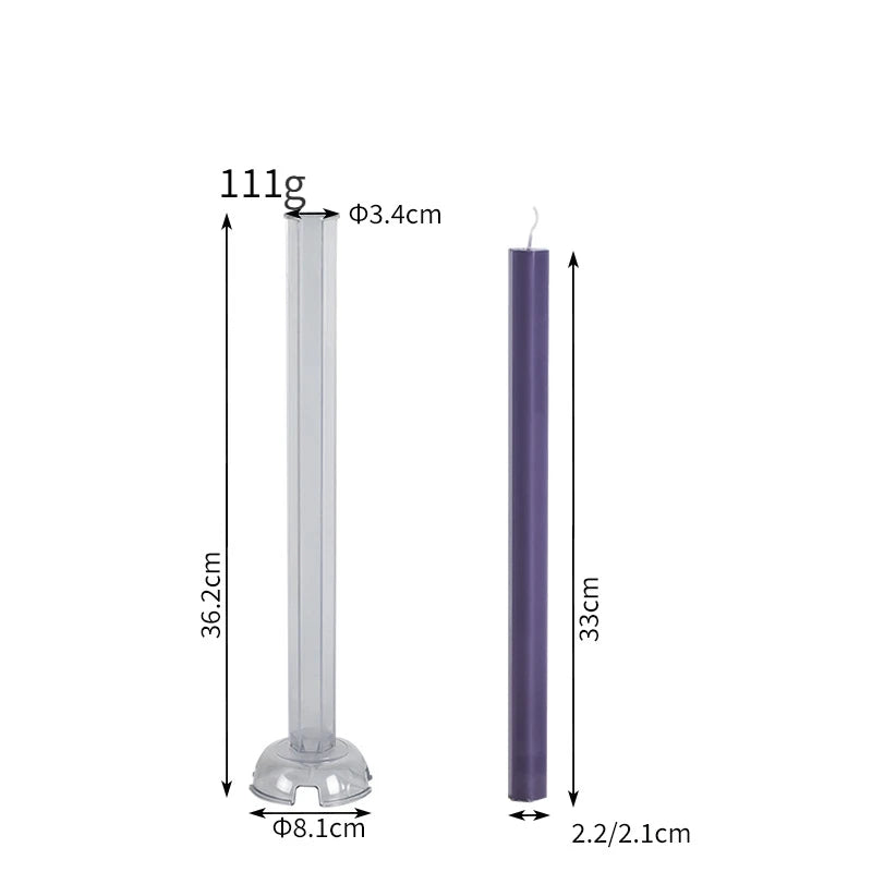 Hexagon Stripe Pole Acrylic Candle Mold Pointed Long Rod Making Set Geometry Candlestick Plastic Mould Home Party Art Decor Gift