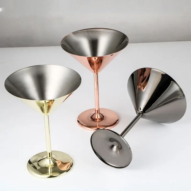 304 Stainless Steel Martini Glasses Set For Bar And Events