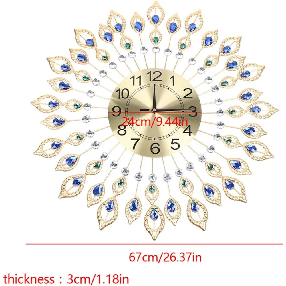 Crystal Modern Round Wall Clock Arabic Numerals Silent