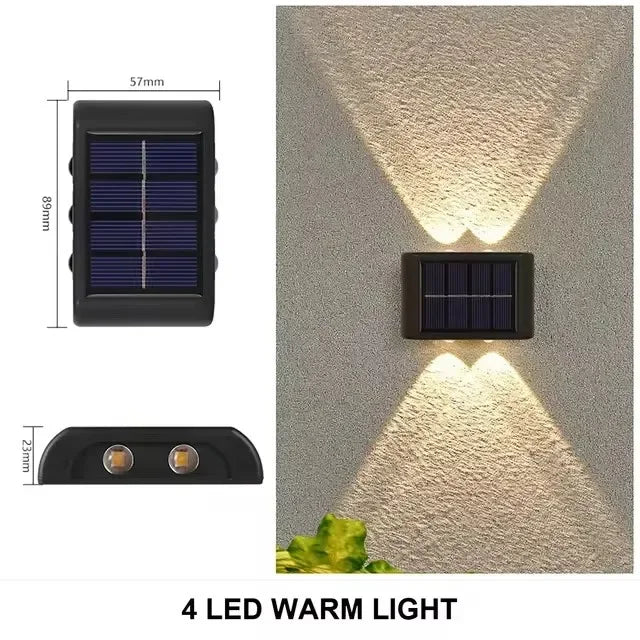 2/4/6 Led Solar Lights Outdoor Waterproof Atmosphere Up And Down Wall Lamp Solar Energy Lighting For Garden Yard Street Decor