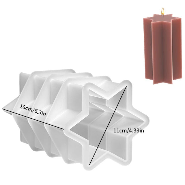 3D Hexagonal Column Silicone Candle Mould Geometric Polygon Pillar Soap Resin Mold Chocolate Ice Making Tool Desk Art Decor Gift