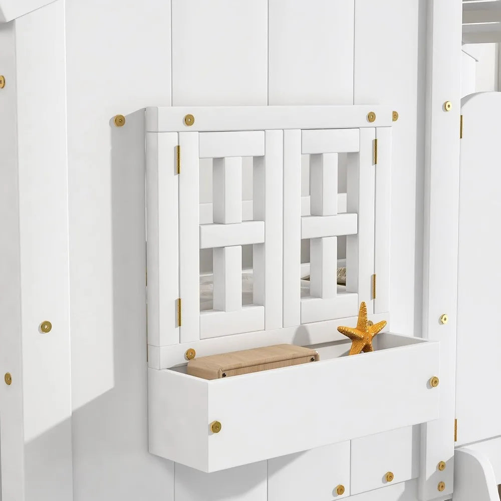 Harper and Bright Designs Twin Over Twin Bunk Bed Storage