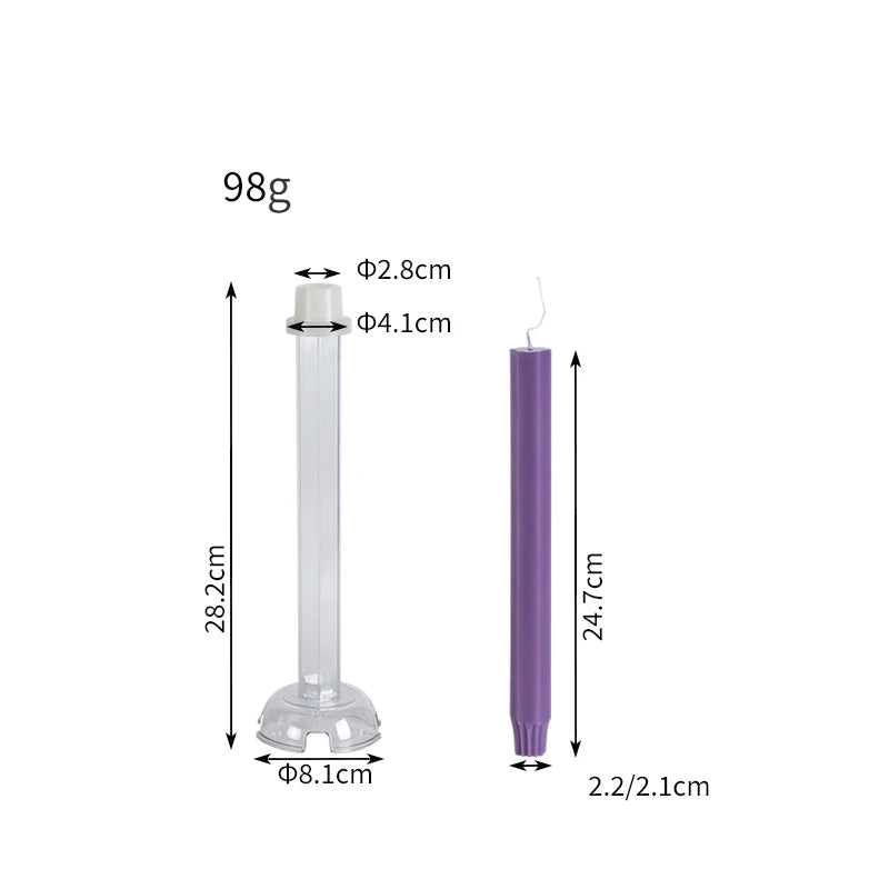 Hexagon Stripe Pole Acrylic Candle Mold Pointed Long Rod Making Set Geometry Candlestick Plastic Mould Home Party Art Decor Gift