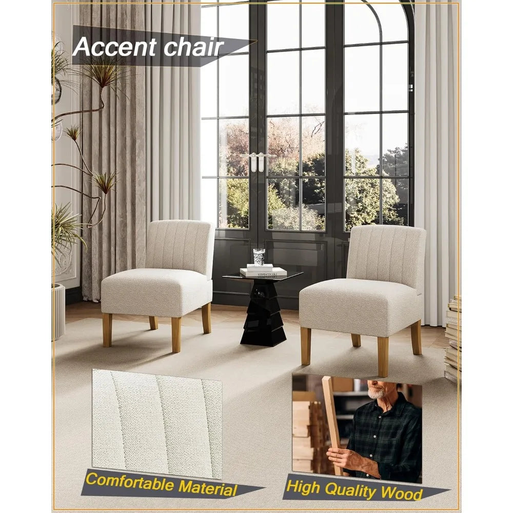Guangbai Armless Accent Chairs Set 2 Living Room Modern