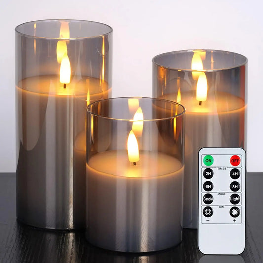 Choice 3 Pack Flickering Flameless LED Candles With Remote Control