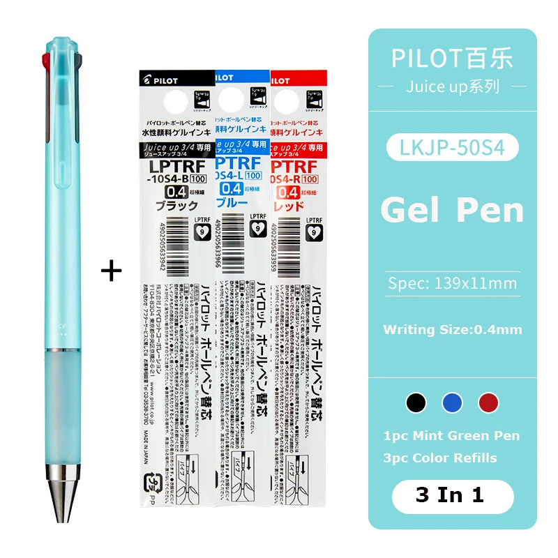 Japan Pilot JUICE UP Multifunctional Gel Pen 0.4MM 3Colors/4Colors Ballpoint Pens Back To School Office Statioinery Supplies