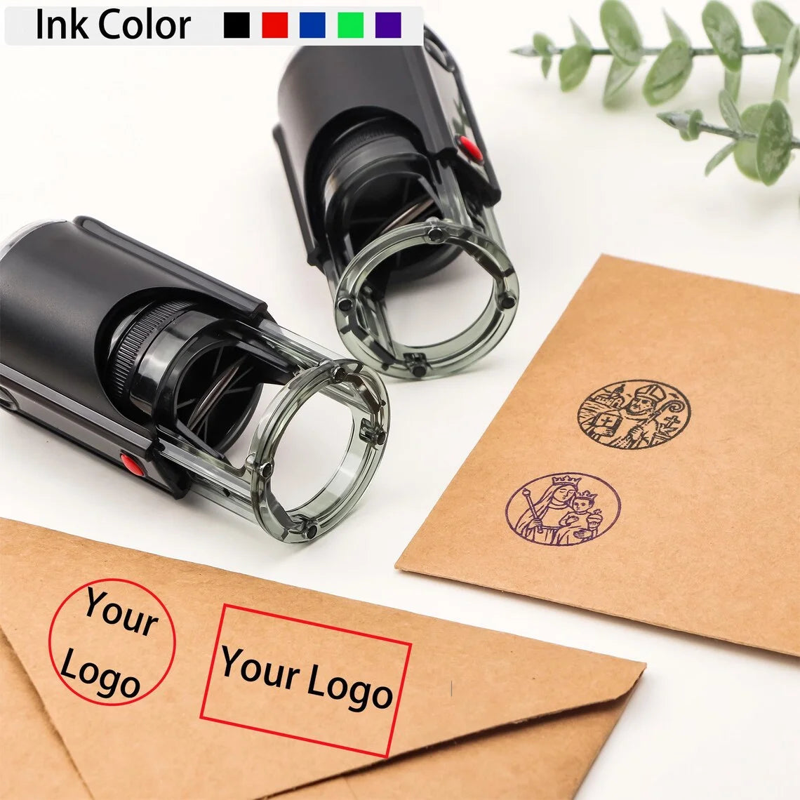 Custom Name Stamp with 24 Cute Designs-Personalized 25mm Self-Inking Stamp for Back-to-School, arty Favors,Gifts Durable Plastic