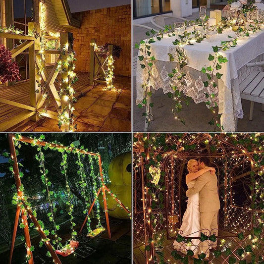 Solar Ivy String Lights for Garden Courtyard Outdoor Decor