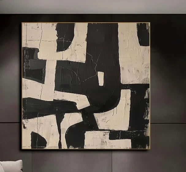 Custom Design White Beige 3D Textured Minimalist Handmade Wabi-Sabi Abstract Oil Painting for Home Hotel Office Wall Art Decor
