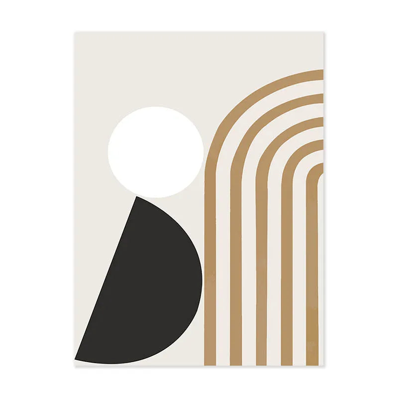 Geometric Gallery Wall Frameless Modern Neutral Canvas Prints for Minimalist Home & Office Decoration