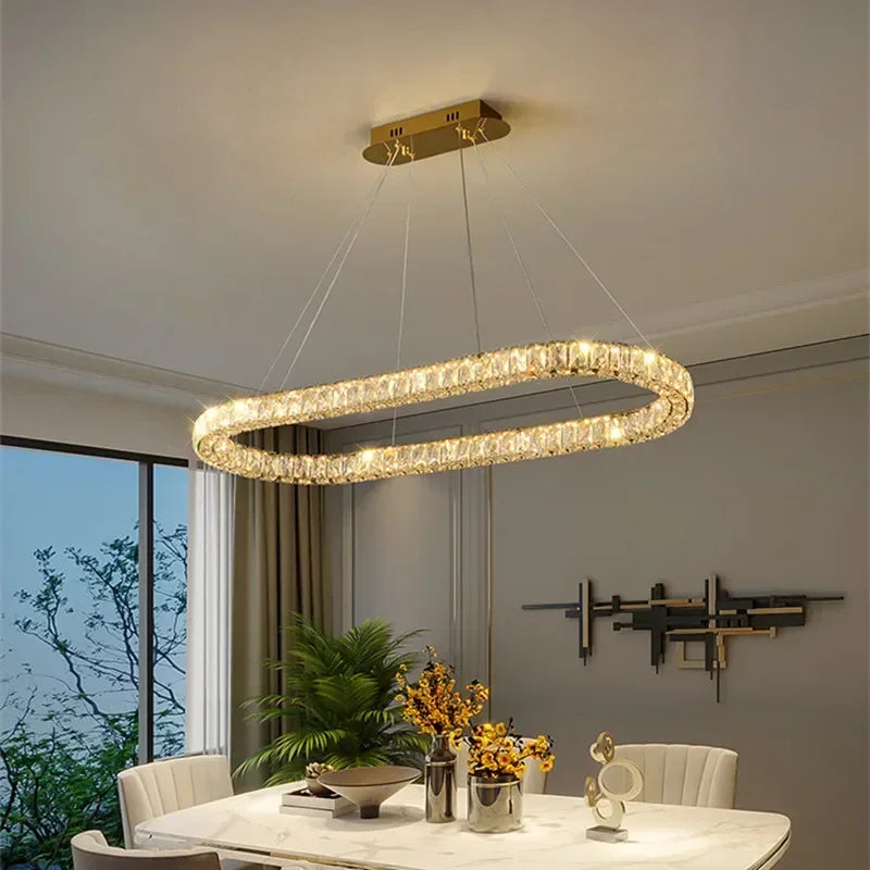 Modern Luxury Crystals Ceiling Lights Living Room Lustre Led Dimmable Chandelier Art Decor Led Ceiling Lamp Luminarias