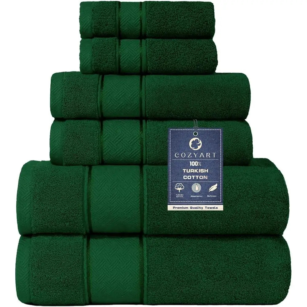Luxury Turkish Cotton Six Piece Towel Set Quick Dry Towels