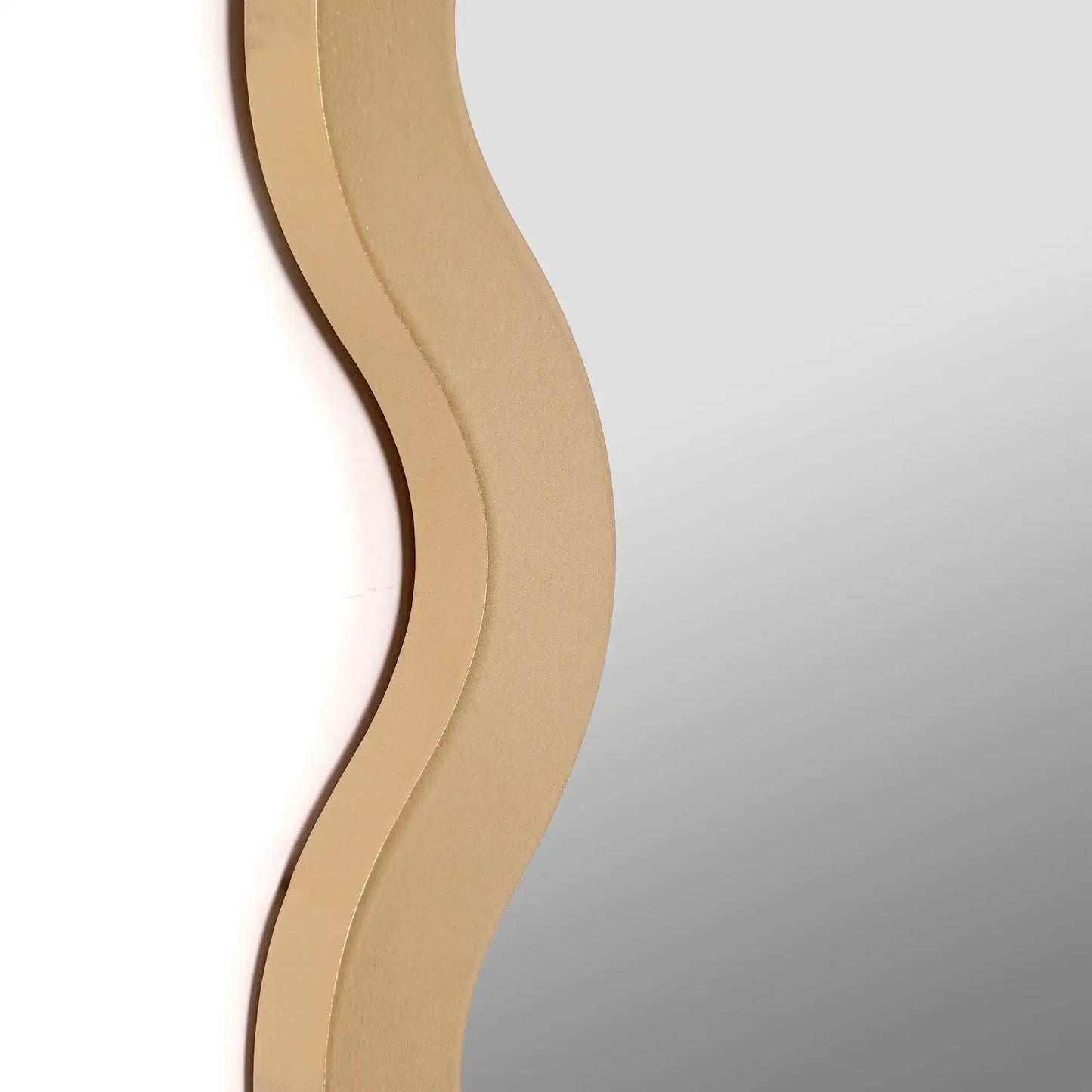 Luxury Gold Wavy Mirror｜Versatile Wall Mirror for Living Room & Bedroom, Easy Horizontal/Vertical Hanging