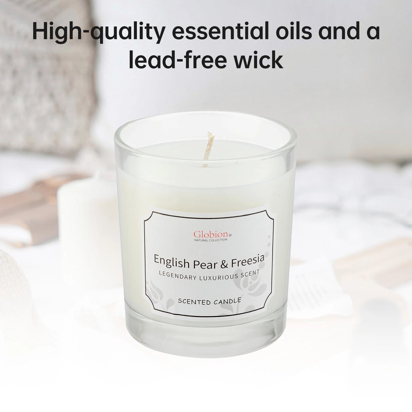 Hign-concerned Scented Candle English Pear And Freesia Aromatherapy Glass Jar