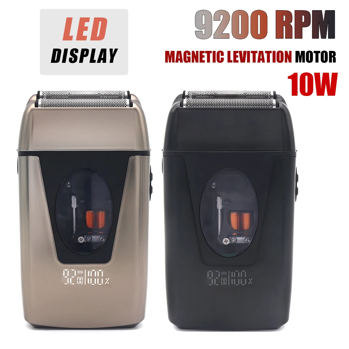 Mens Electric Shaver with 9200RPM Magnetic Levitation Motor and LCD Display Professional Barber Shaver for Barbershop
