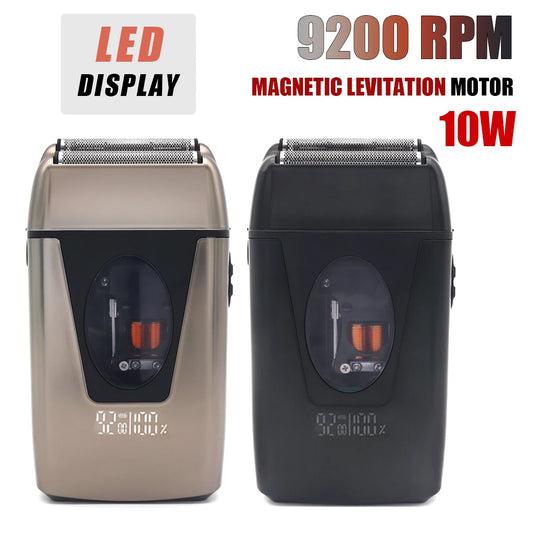 Mens Electric Shaver with 9200RPM Magnetic Levitation Motor and LCD Display Professional Barber Shaver for Barbershop