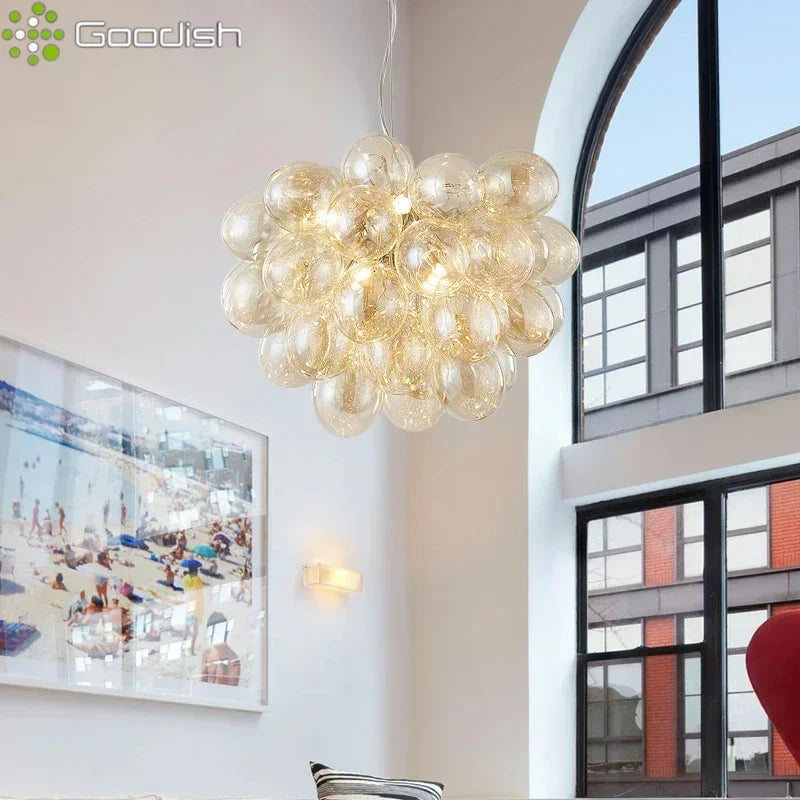 Modern Simplicity Grape Balloon-shaped LED Pendant Light Art Creative Indoor Lamps for Living Room Home Decoration Chandelier