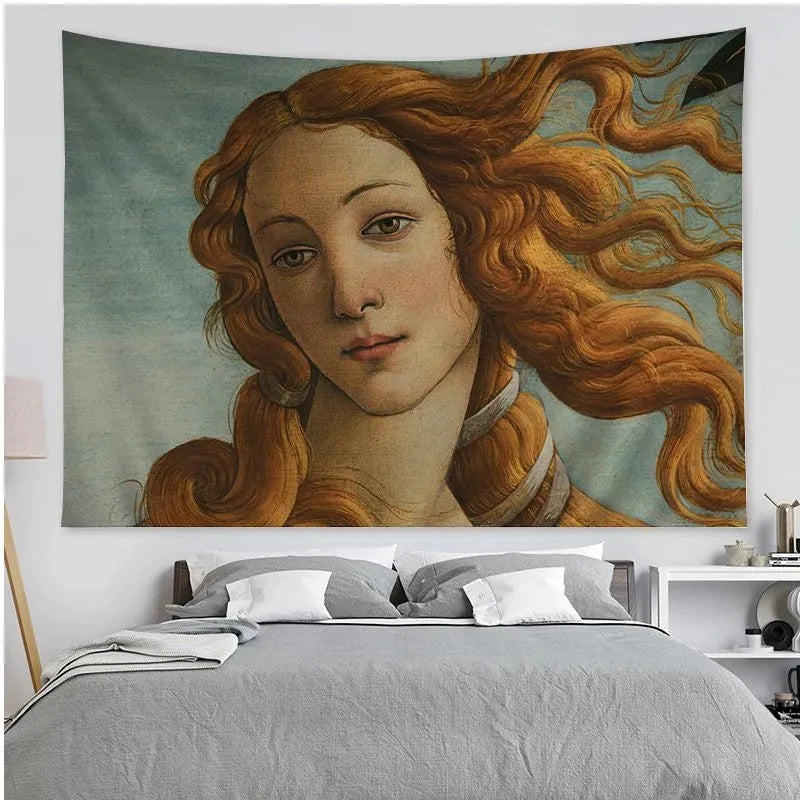 Renaissance Tapestry Oil Painting Art Tapestry Hippie Wall Hanging Tapestries Hanging Tarot Hippie Bedroom Dorm Wall Art Decor