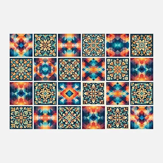 24 Piece Peel And Stick Tile Sticker Set For PVC Backsplash