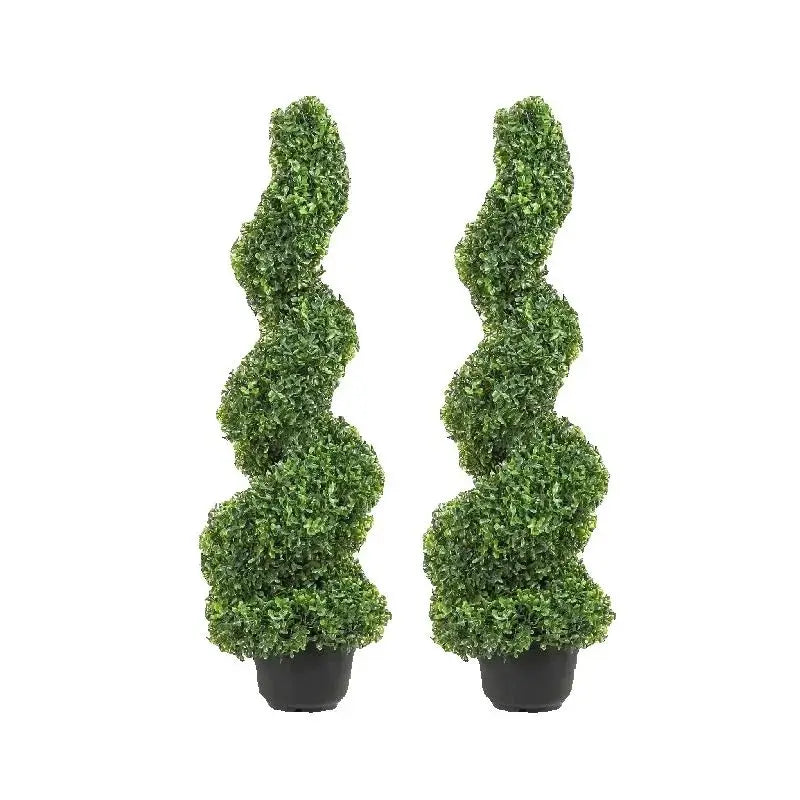 SucceBuy Boxwood Topiary Spiral Tower 24 36 48in Green