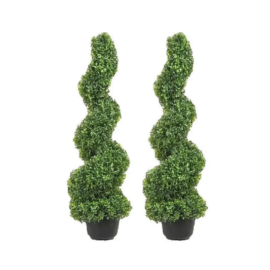 SucceBuy Boxwood Topiary Spiral Tower 24 36 48in Green