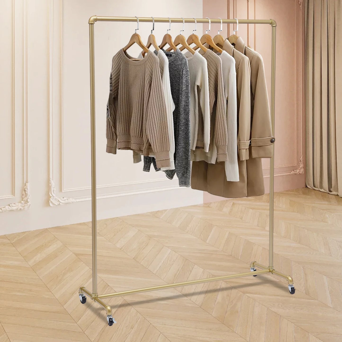 Galvanized Pipe Coat Rack Free Standing for Hallways and Entryways