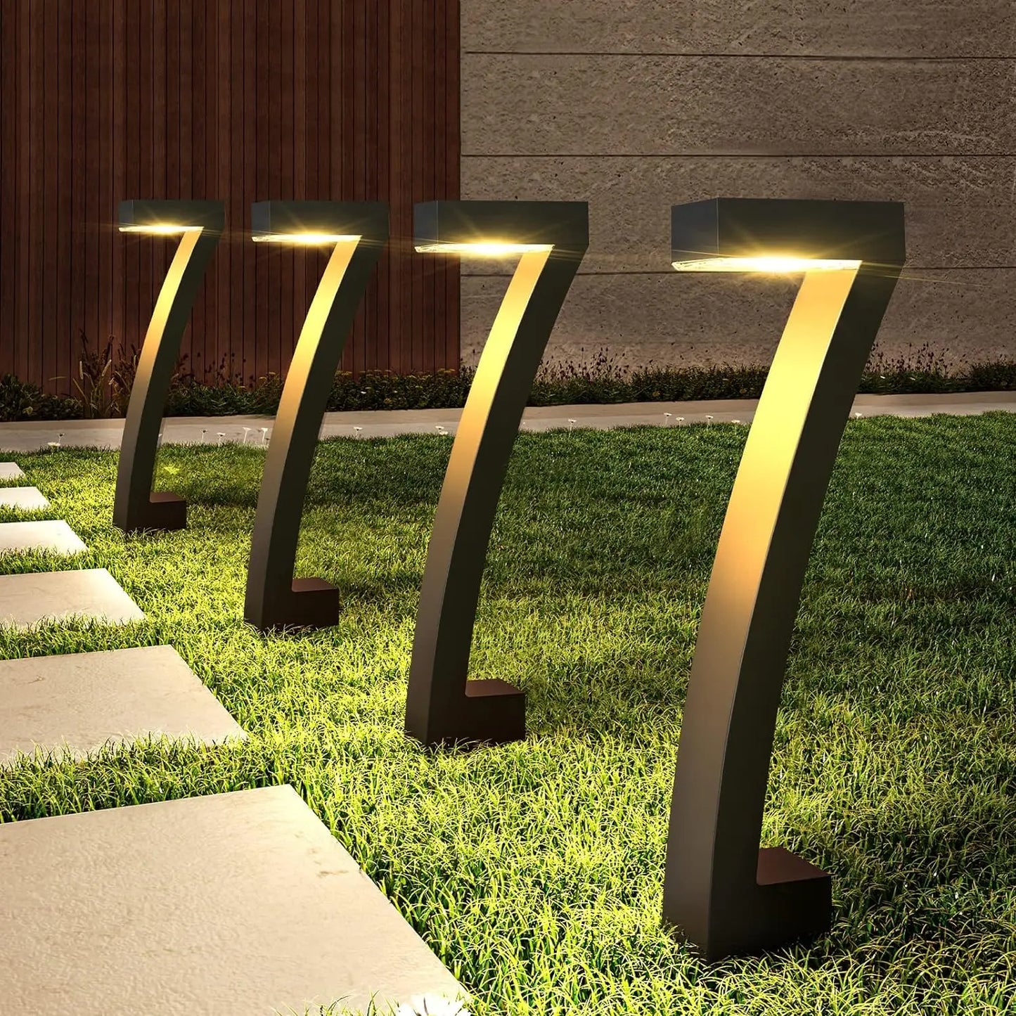 6Pack Solar Pathway Lights Outdoor Auto On Off Yard Garden