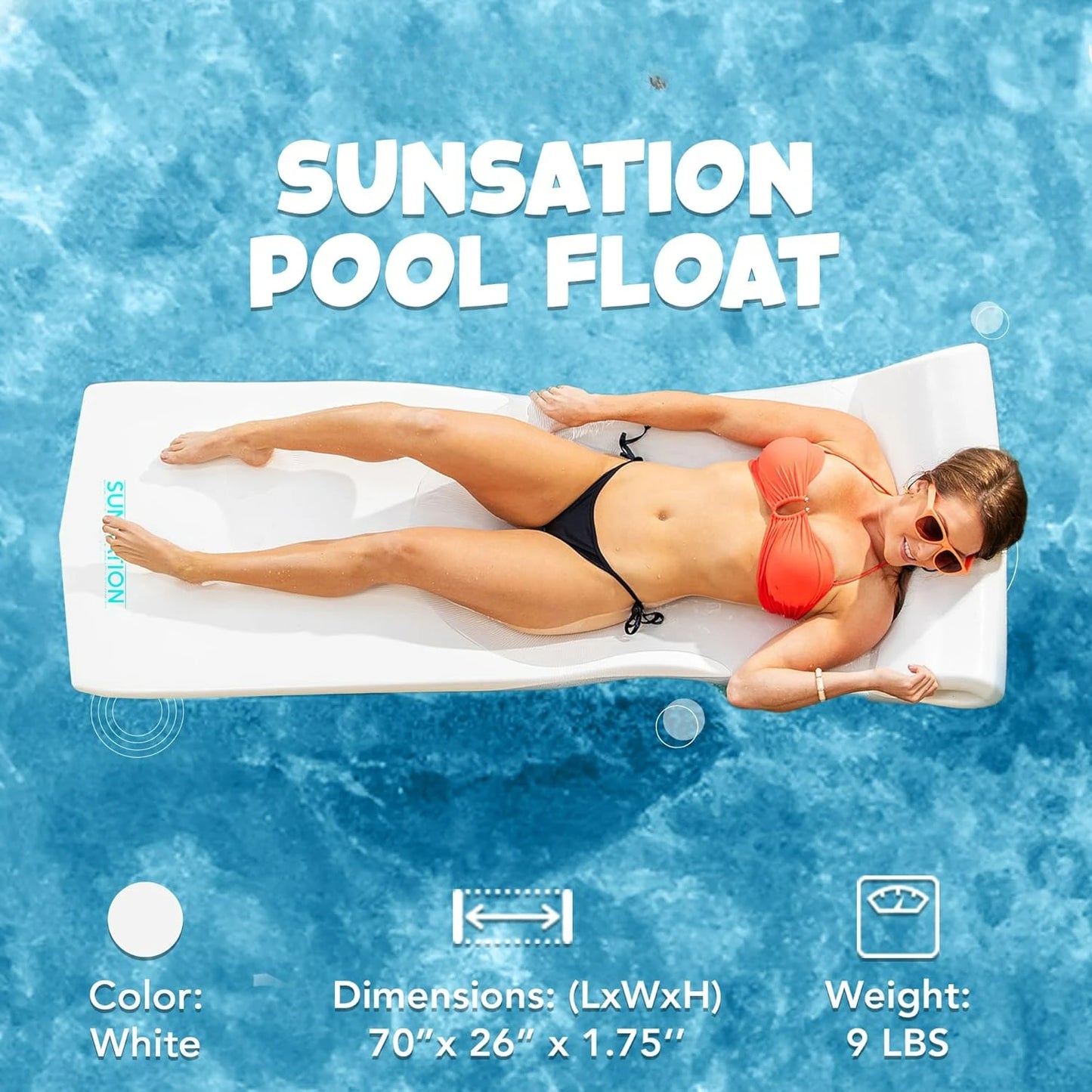 Sunsation Vinyl Coated Foam Pool Float Mat Adult Lounger