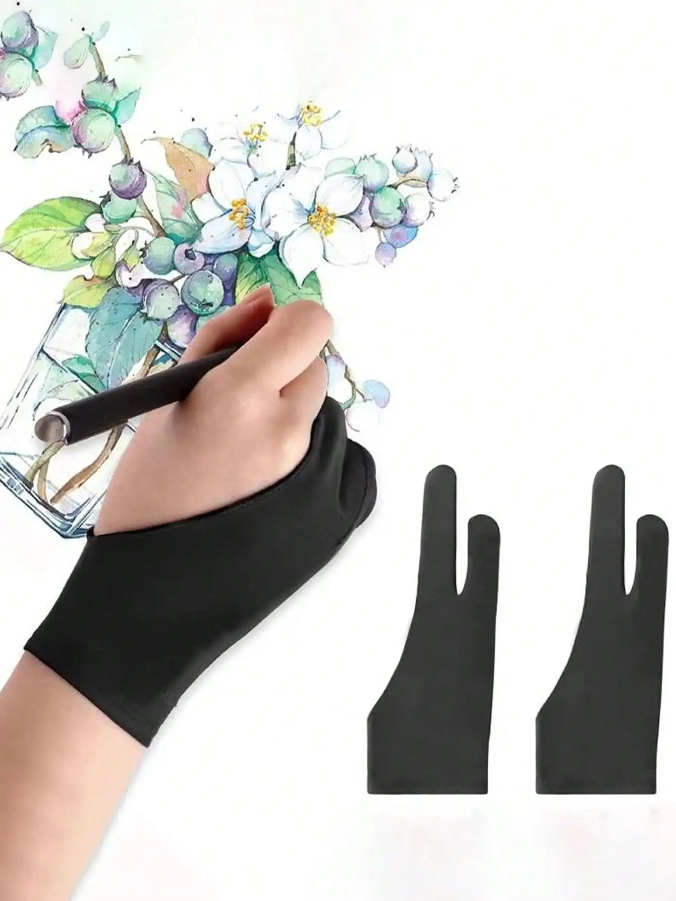 1 Painting Double Finger Anti Touch Painting Glove, Used For Drawing Left And Right Gloves Of Tablet Computers, Used For Classroom Outdoor, Party Painting Paint Without Touching Hands,Back To School,School Supplies