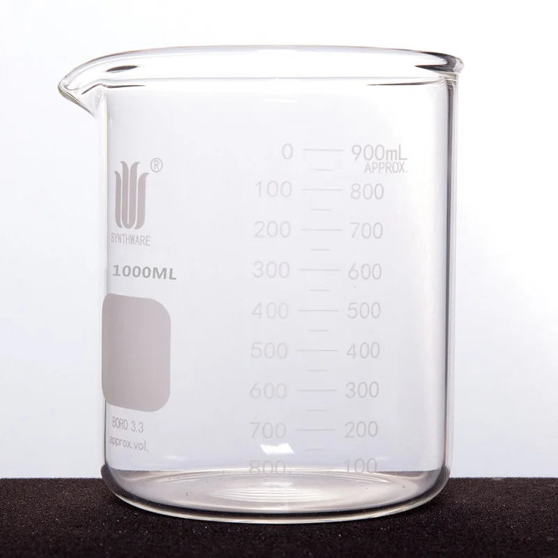 SYNTHWARE Thick Walled Beaker With Dual Graduation Borosilicate Glass