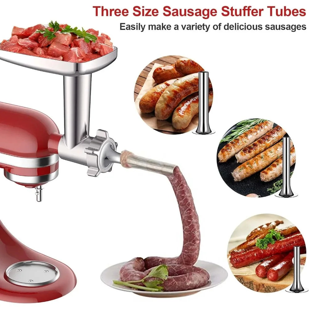 Meat Grinder Attachment for Stand Mixers with Four Plates