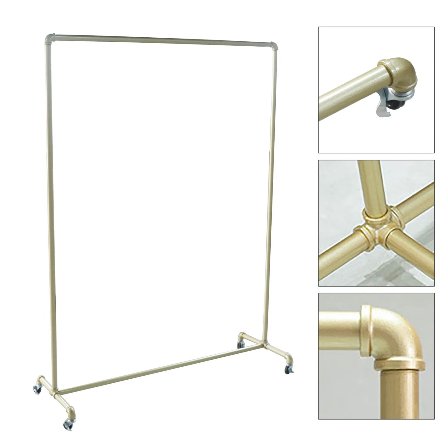 Bymaocar Metal Clothes Rack With Wheels Garment Holder