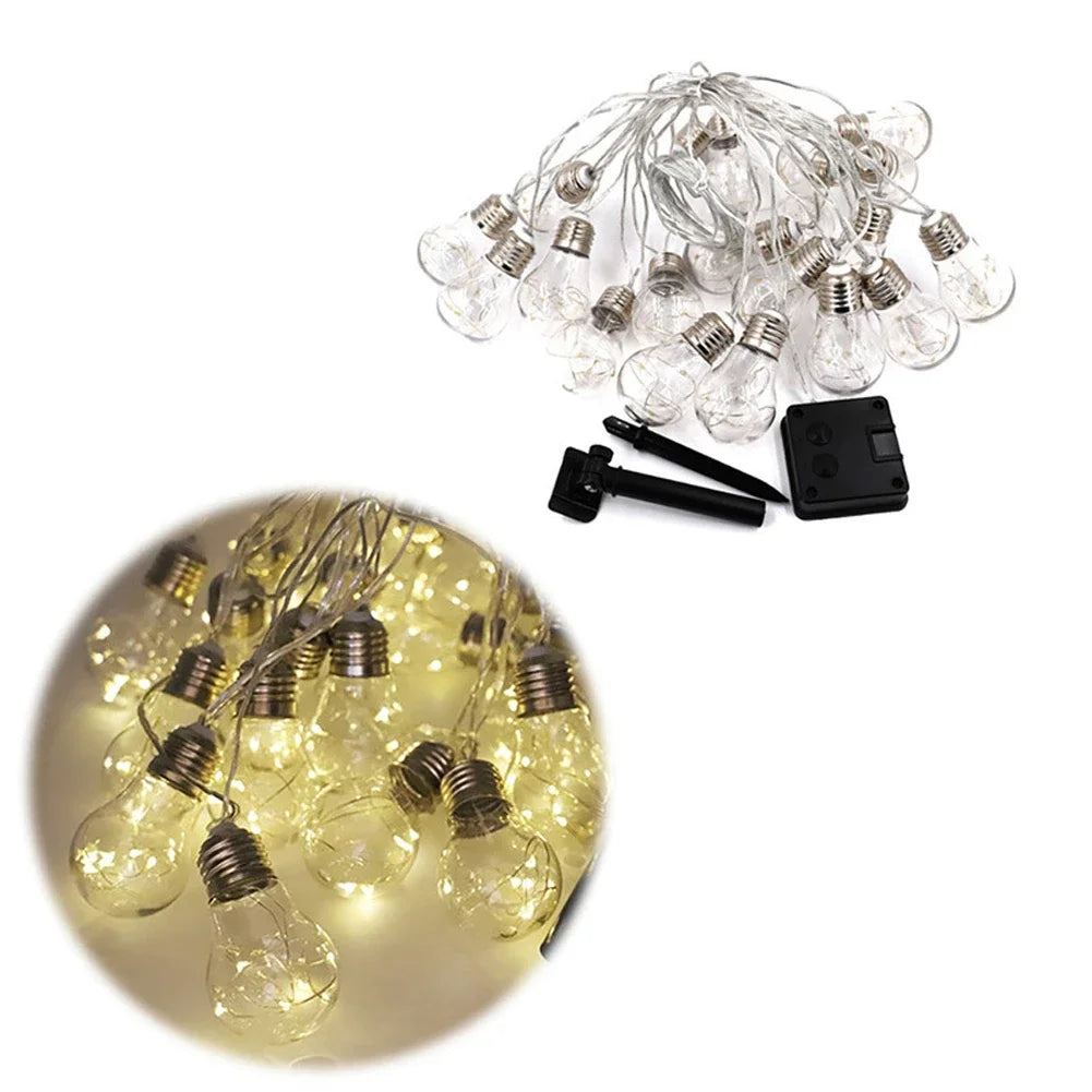 Outdoor Hanging LED Solar Lights IP44 Waterproof 30 Bulbs For Party Garden Home Patio Camping Decor Solar Lamp Bulb