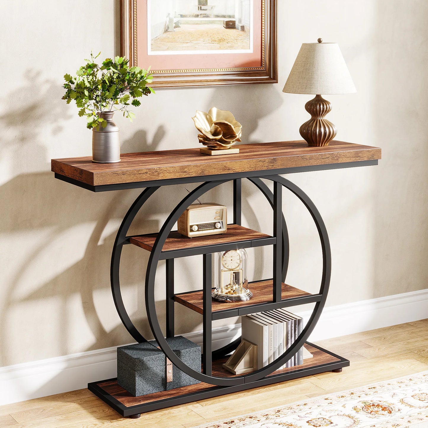 Console Table 4 Tier Entry 41.3 Inch Industrial Sofa Table