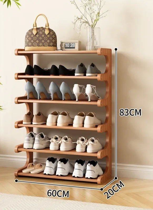Simple shoe rack for household use, wooden storage at the entrance, multi-layer dormitory storage at the entrance, storage rack