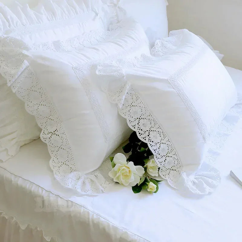 Julliette Dream Pure Cotton Lace Pillow Cover Double Layer Embroidered
