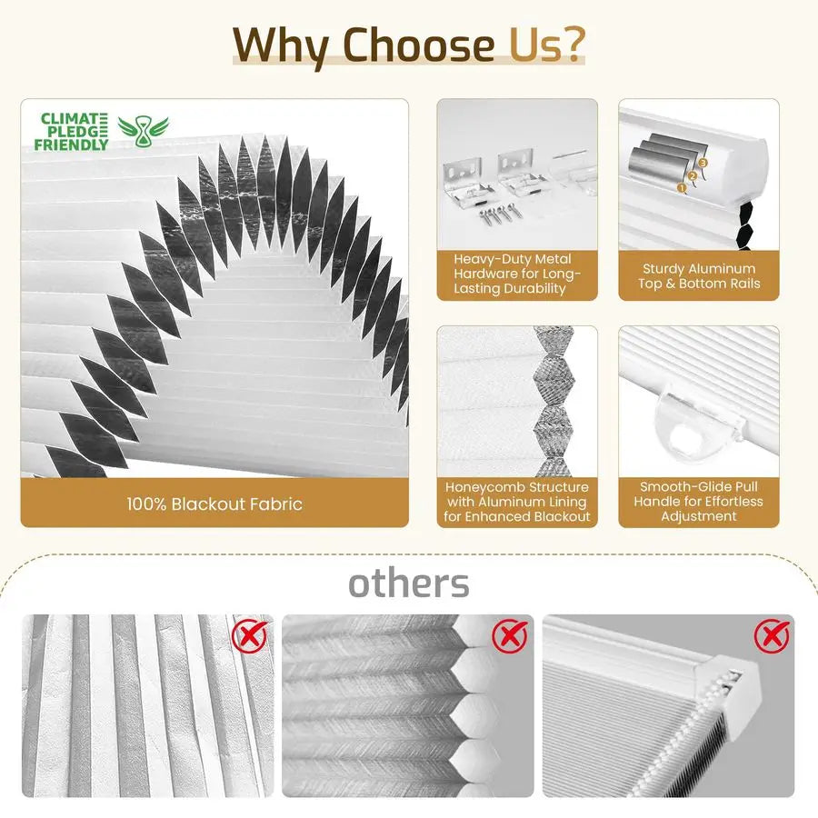 Shades Cordless Blinds Cellular Fabric Blinds Honeycomb Door Window Shades 34x64, WhiteWhite