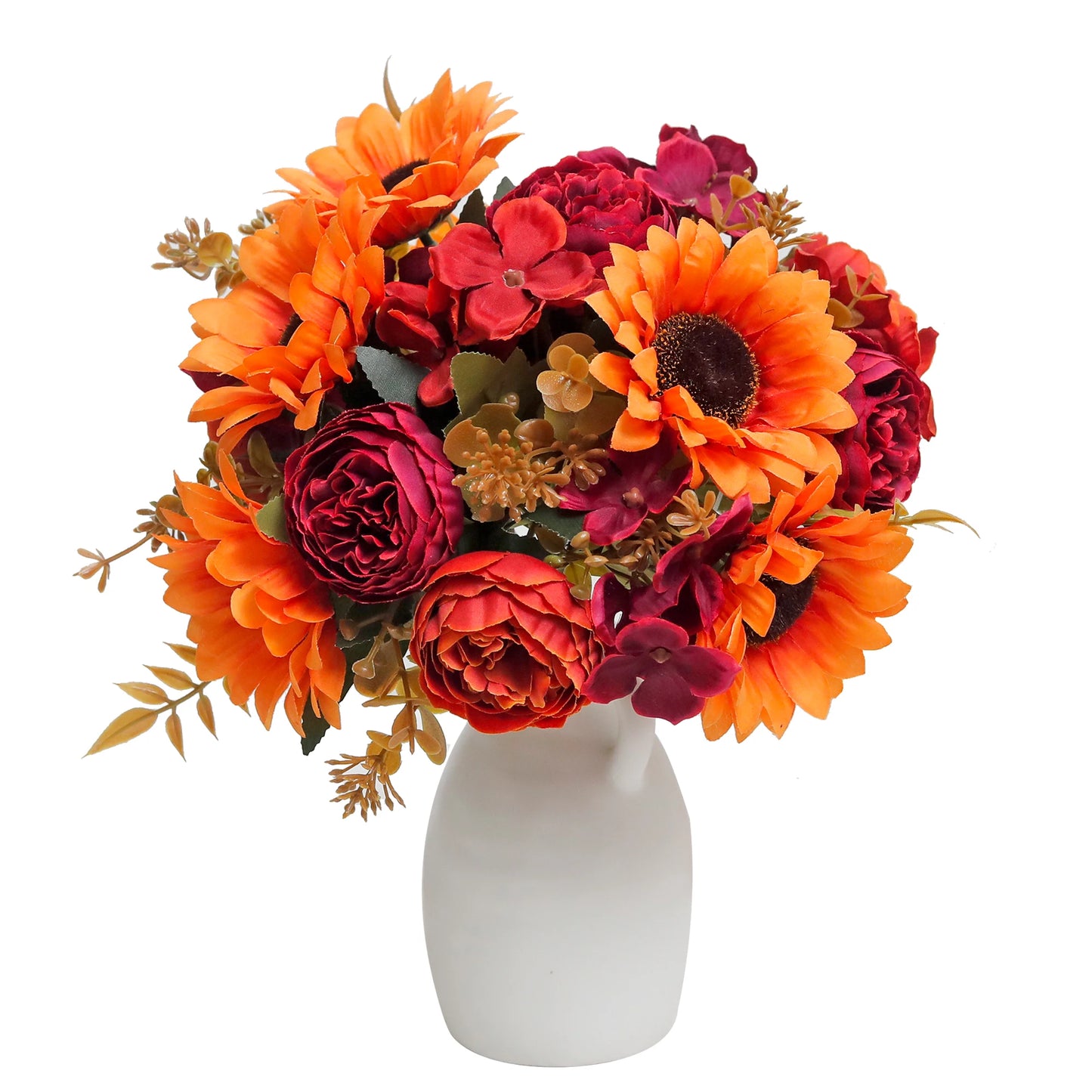 Autumn Sunflowers Peony Artificial Flowers Silk Bouquet Wedding Christmas Room Table Decoration For Vase Home DIY Fall Decor
