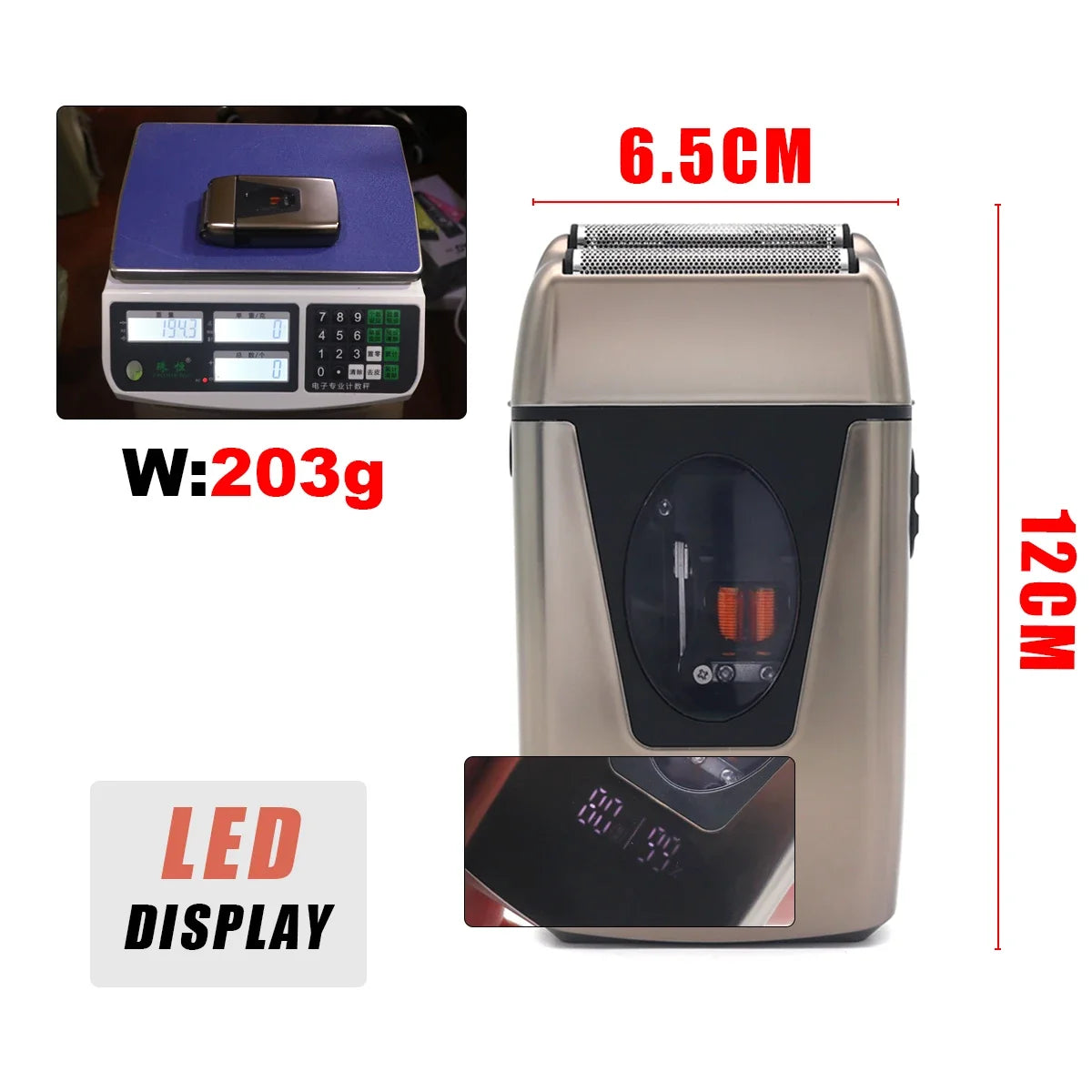 Mens Electric Shaver with 9200RPM Magnetic Levitation Motor and LCD Display Professional Barber Shaver for Barbershop