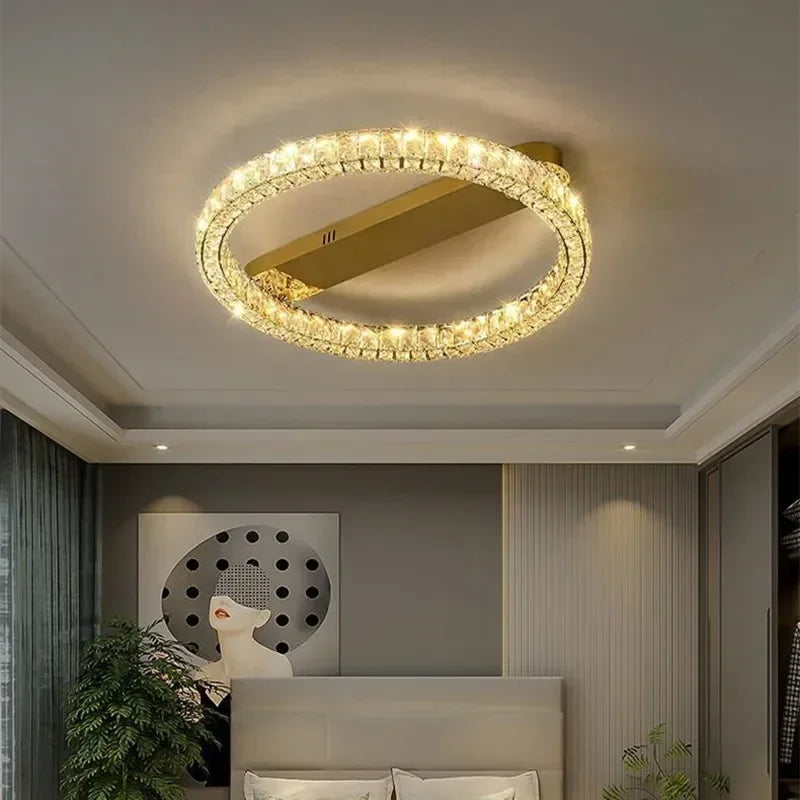 Modern Luxury Crystals Ceiling Lights Living Room Lustre Led Dimmable Chandelier Art Decor Led Ceiling Lamp Luminarias